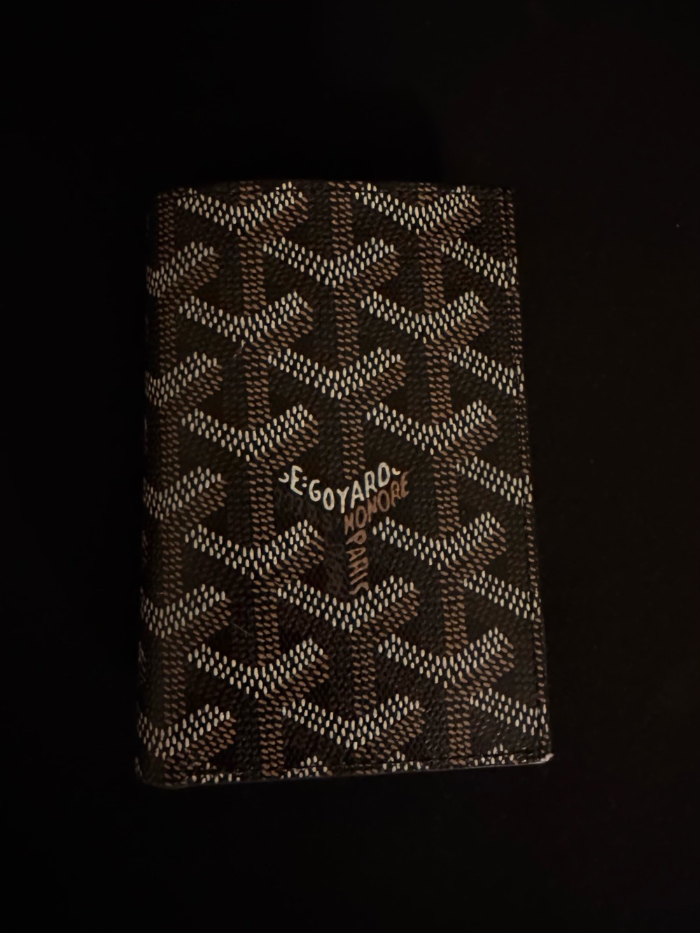 Goyard Black and Brown Card & Passport Sleeve